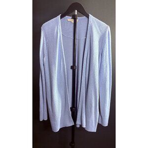 Ann Taylor Loft Womens Light Blue Open Front Cardigan Sweater Long Sleeve Ribbed
